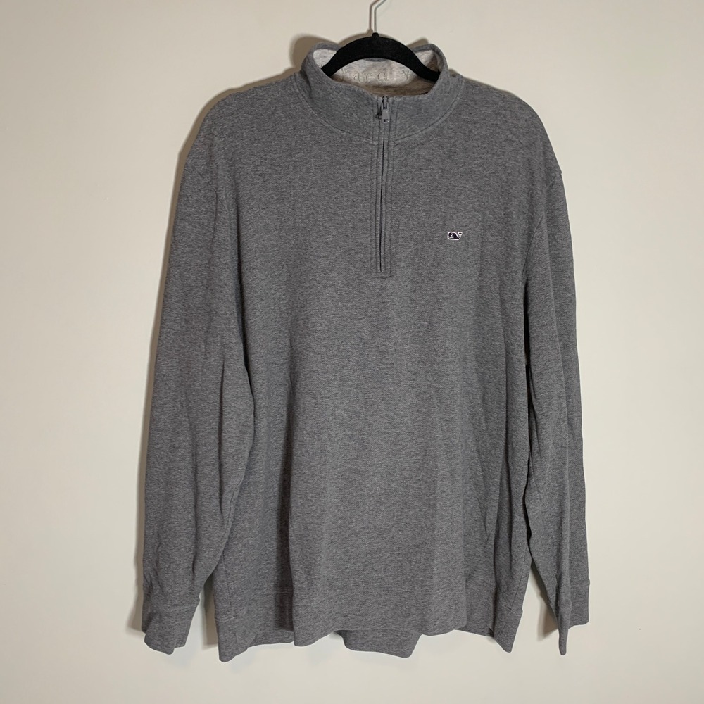 Vineyard Vines Performance Quarter Zip Pullover Sweatshirt Men's 2XL Gray